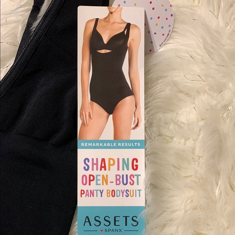 SPANX Black Shaping Open-Bust Panty Bodysuit